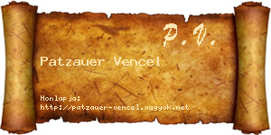 Patzauer Vencel névjegykártya